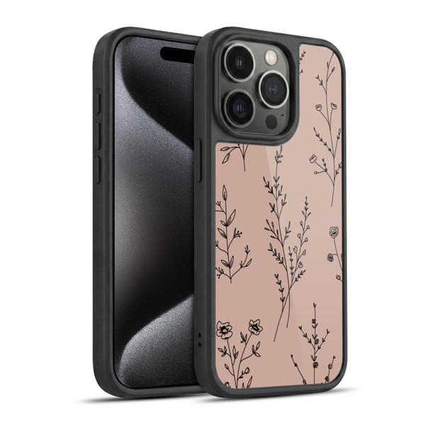 Anis Illustration Wildflowers Blush Pink Gel Armour Case For Apple iPhone 15 Pro