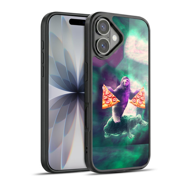 Random Galaxy Space Pizza Ride Sloth Riding Turtle Gel Armour Case For Apple iPhone 17