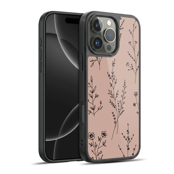 Anis Illustration Wildflowers Blush Pink Gel Armour Case For Apple iPhone 16 Pro Max