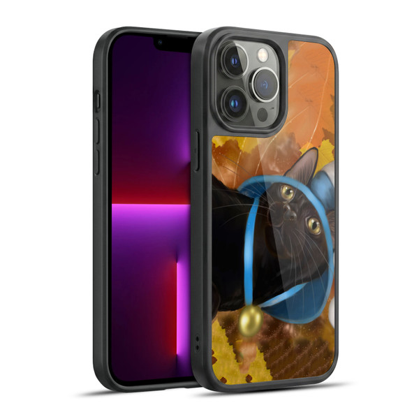 Ash Evans Black Cats Leaves Gel Armour Case For Apple iPhone 13 Pro Max