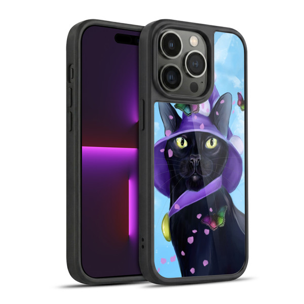 Ash Evans Black Cats Butterfly Sky Gel Armour Case For Apple iPhone 14 Pro