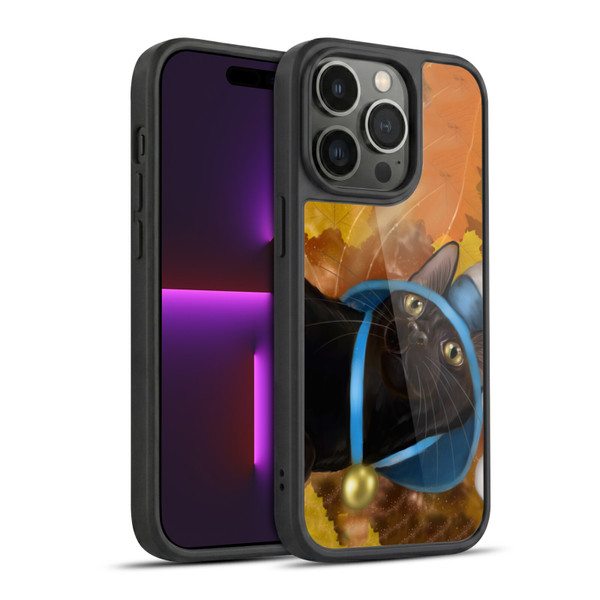 Ash Evans Black Cats Leaves Gel Armour Case For Apple iPhone 14 Pro