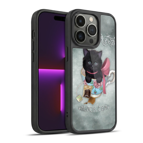 Ash Evans Black Cats Tea Gel Armour Case For Apple iPhone 14 Pro