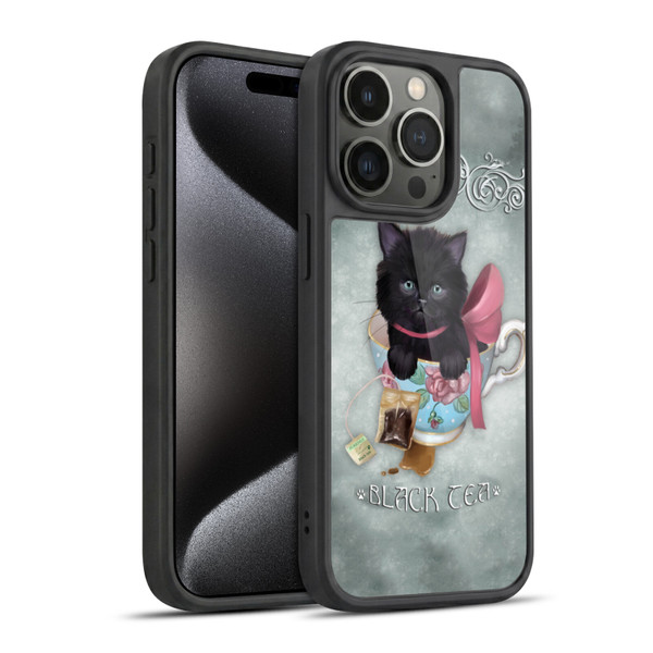 Ash Evans Black Cats Tea Gel Armour Case For Apple iPhone 15 Pro