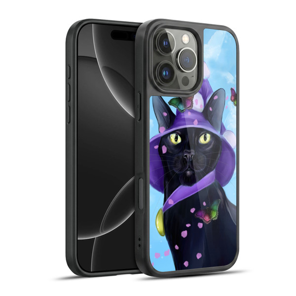 Ash Evans Black Cats Butterfly Sky Gel Armour Case For Apple iPhone 16 Pro Max