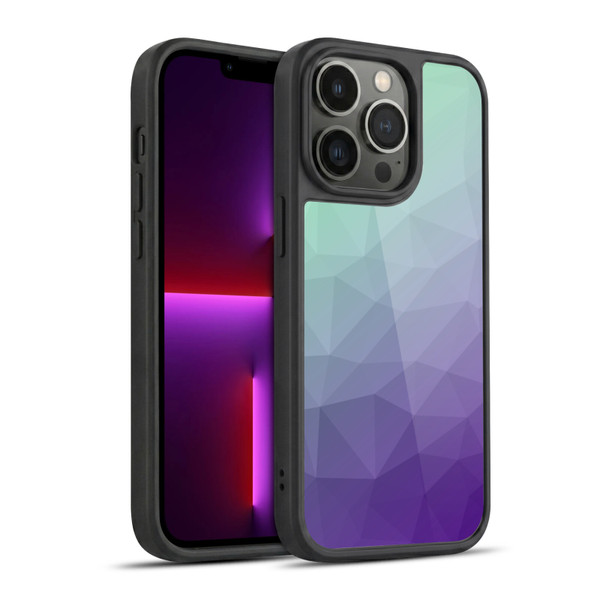PLdesign Geometric Purple Green Ombre Gel Armour Case For Apple iPhone 13 Pro