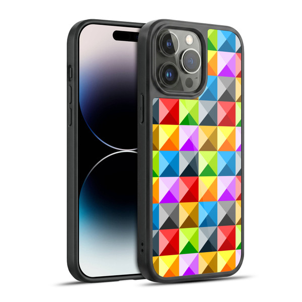 PLdesign Geometric Colourful Quarter Gel Armour Case For Apple iPhone 14 Pro Max