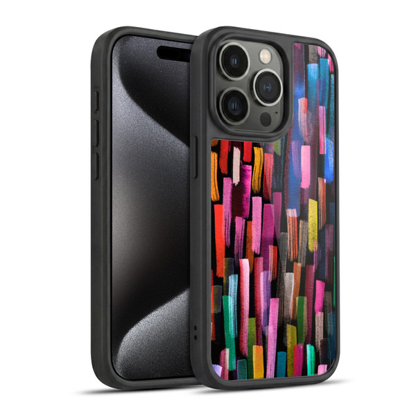 Ninola Summer Patterns Brushstrokes Black Gel Armour Case For Apple iPhone 15 Pro