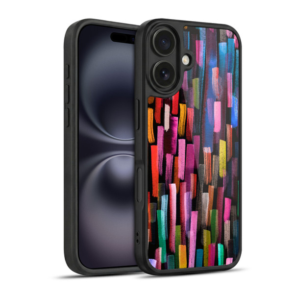 Ninola Summer Patterns Brushstrokes Black Gel Armour Case For Apple iPhone 16
