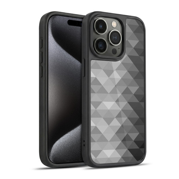PLdesign Geometric Grayscale Triangle Gel Armour Case For Apple iPhone 15 Pro