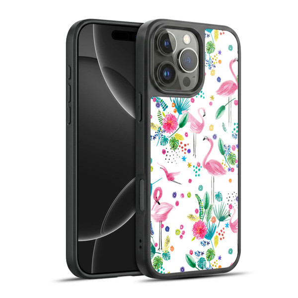 Ninola Summer Patterns Tropical Flamingo Gel Armour Case For Apple iPhone 16 Pro Max