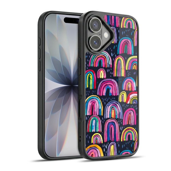 Ninola Summer Patterns Rainbows Navy Gel Armour Case For Apple iPhone 17