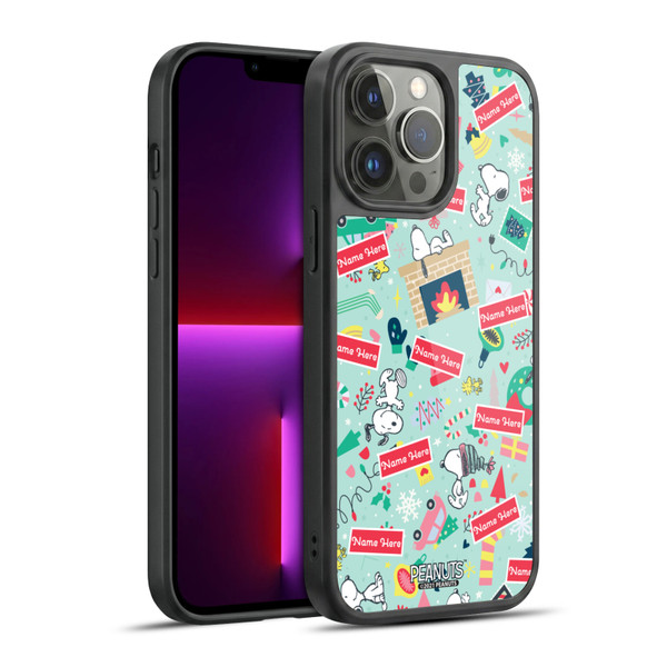 Custom Customised Personalised Peanuts Christmas Festive Pattern Gel Armour Case For Apple iPhone 13 Pro Max