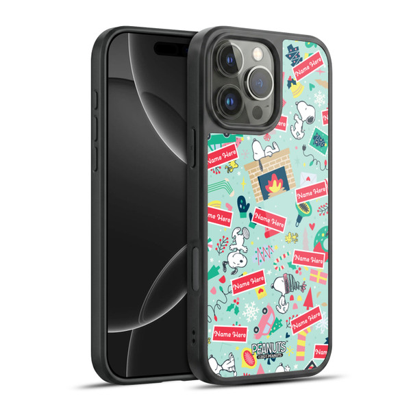 Custom Customised Personalised Peanuts Christmas Festive Pattern Gel Armour Case For Apple iPhone 16 Pro Max