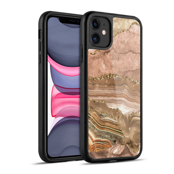 UtArt Wild Cat Marble Beige Gold Gel Armour Case For Apple iPhone 11