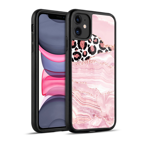 UtArt Wild Cat Marble Pink Glitter Gel Armour Case For Apple iPhone 11