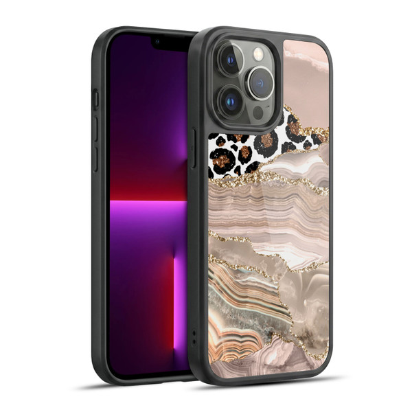 UtArt Wild Cat Marble Cheetah Waves Gel Armour Case For Apple iPhone 13 Pro Max