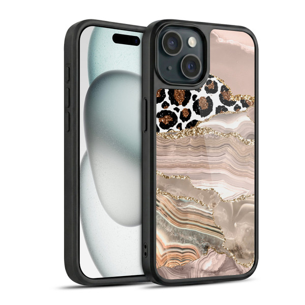UtArt Wild Cat Marble Cheetah Waves Gel Armour Case For Apple iPhone 15