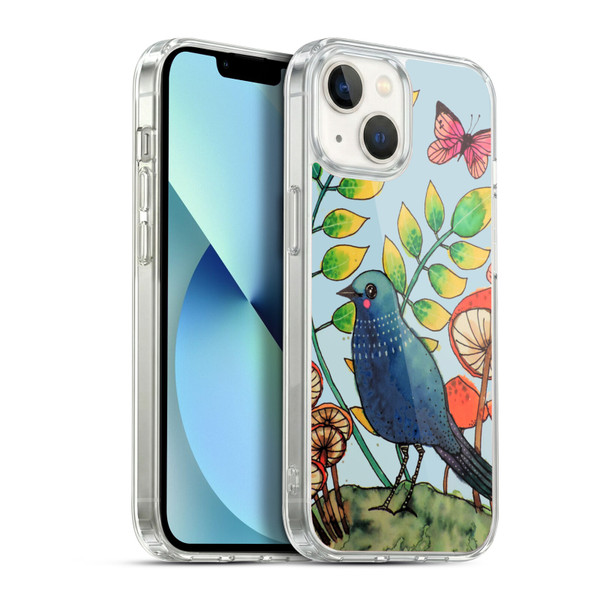 Sylvie Demers Birds 3 Teary Blue Soft Gel Case for Apple iPhone 13