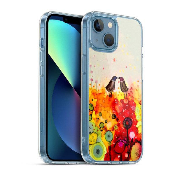 Sylvie Demers Birds 3 Couples Soft Gel Case for Apple iPhone 13 Mini & MagSafe