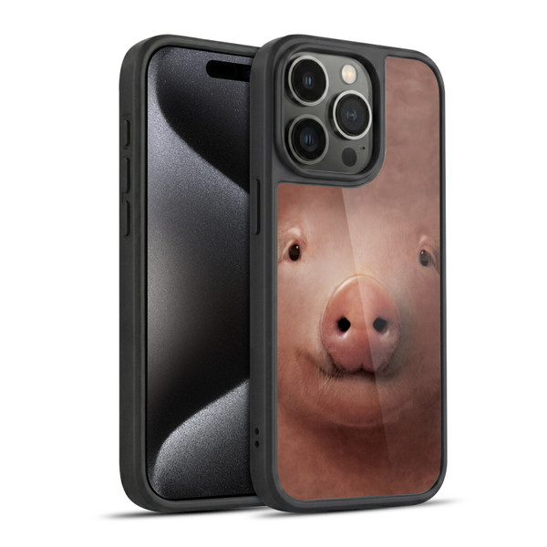 Vincent Hie Big Face Animals Pig Gel Armour Case For Apple iPhone 15 Pro