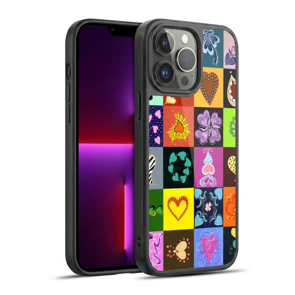 Suzan Lind Colours & Patterns Heart Quilt Gel Armour Case For Apple iPhone 13 Pro Max