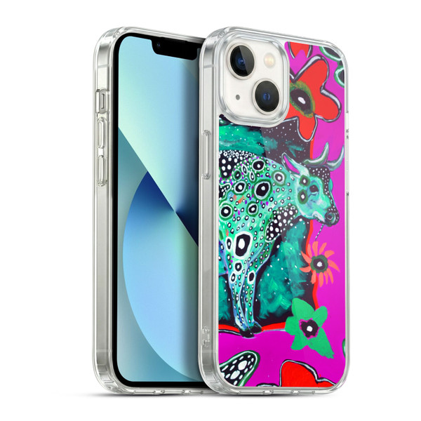 Mad Dog Art Gallery Animals Cosmic Cow Soft Gel Case for Apple iPhone 13