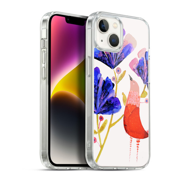 Sylvie Demers Birds 3 Red Soft Gel Case for Apple iPhone 14 Plus & MagSafe