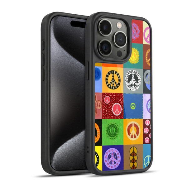 Suzan Lind Colours & Patterns Peace Quilt Gel Armour Case For Apple iPhone 15 Pro