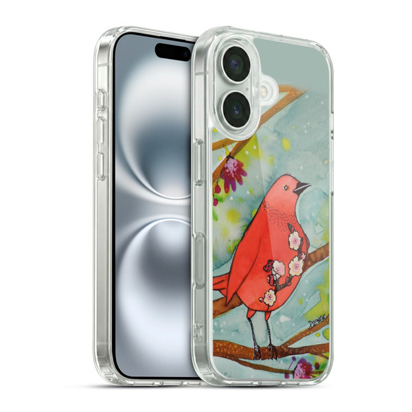 Sylvie Demers Birds 3 Flower Soft Gel Case for Apple iPhone 16 & MagSafe
