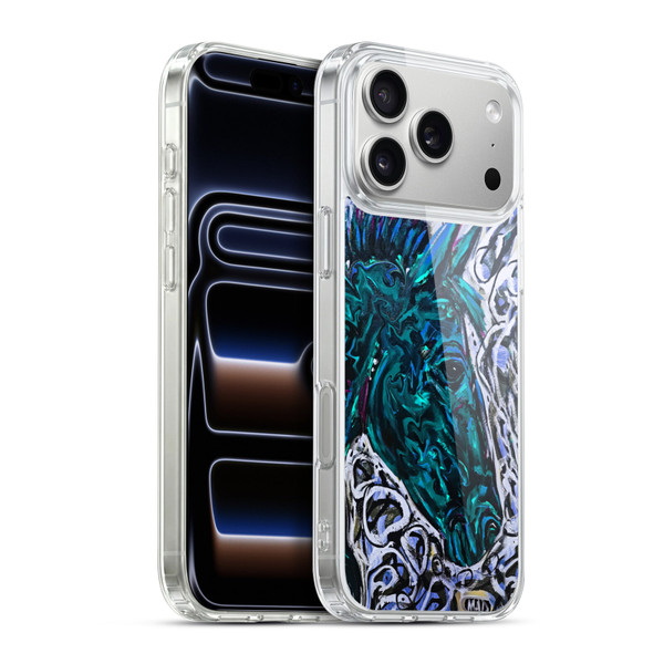 Mad Dog Art Gallery Animals Blue Horse Soft Gel Case for Apple iPhone 17 Pro Max