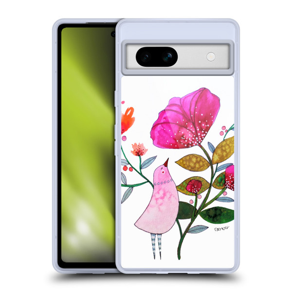 Sylvie Demers Birds 3 Crimson Soft Gel Case for Google Pixel 7a