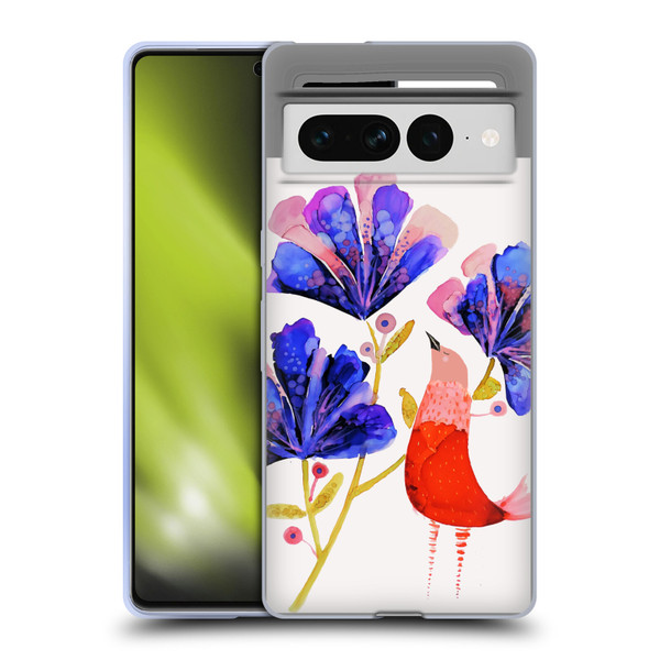 Sylvie Demers Birds 3 Red Soft Gel Case for Google Pixel 7 Pro