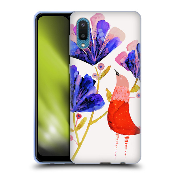 Sylvie Demers Birds 3 Red Soft Gel Case for Samsung Galaxy A02/M02 (2021)
