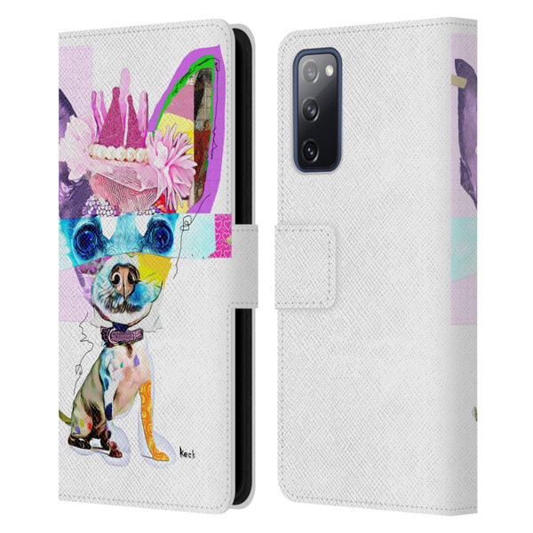 Michel Keck Animal Collage Chihuahua Leather Book Wallet Case Cover For Samsung Galaxy S20 FE / 5G