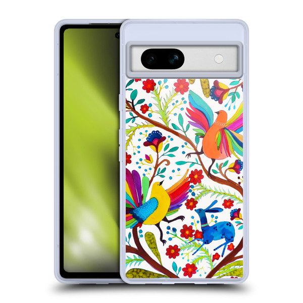 Sylvie Demers Floral Rainbow Wings Soft Gel Case for Google Pixel 7a