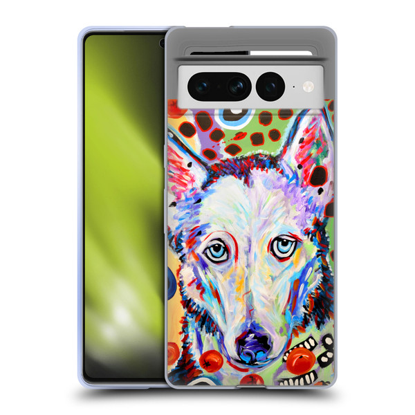 Mad Dog Art Gallery Dogs 2 Husky Doo Soft Gel Case for Google Pixel 7 Pro