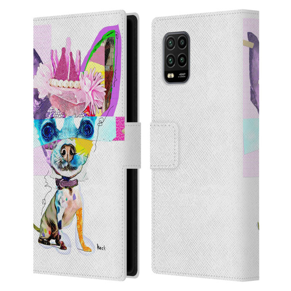 Michel Keck Animal Collage Chihuahua Leather Book Wallet Case Cover For Xiaomi Mi 10 Lite 5G