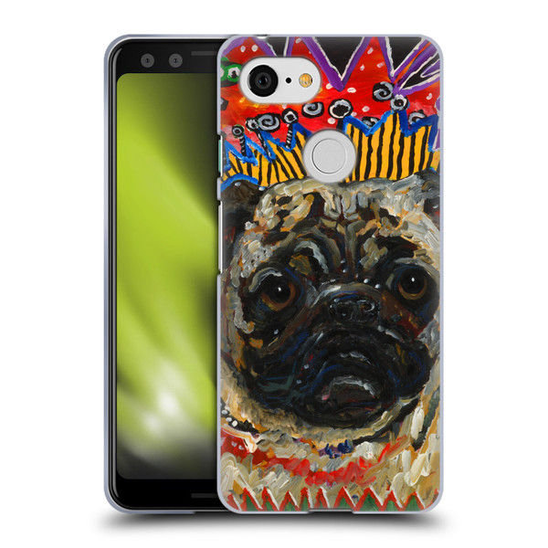 Mad Dog Art Gallery Dogs Pug Soft Gel Case for Google Pixel 3