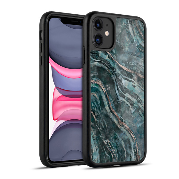 LebensArt Gemstone Marble Dark Teal Glamour Gel Armour Case For Apple iPhone 11
