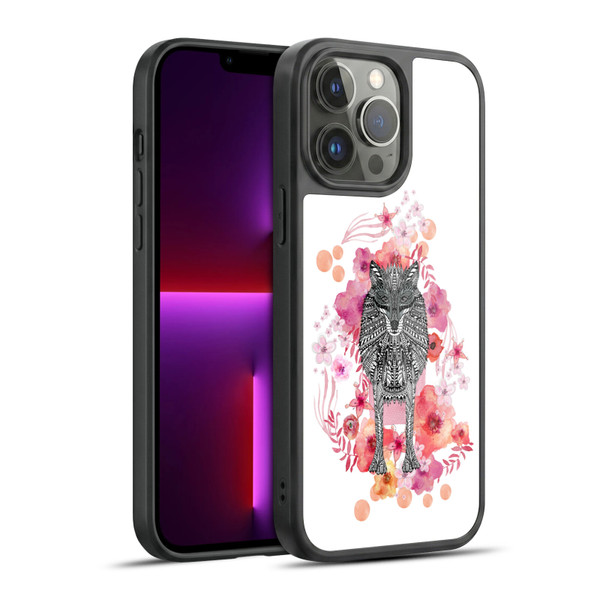 Monika Strigel Animals And Flowers Wolf Gel Armour Case For Apple iPhone 13 Pro Max