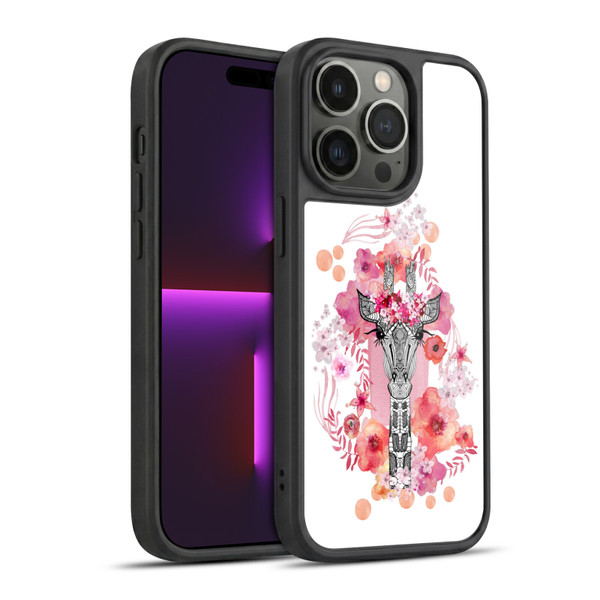 Monika Strigel Animals And Flowers Giraffe Gel Armour Case For Apple iPhone 14 Pro