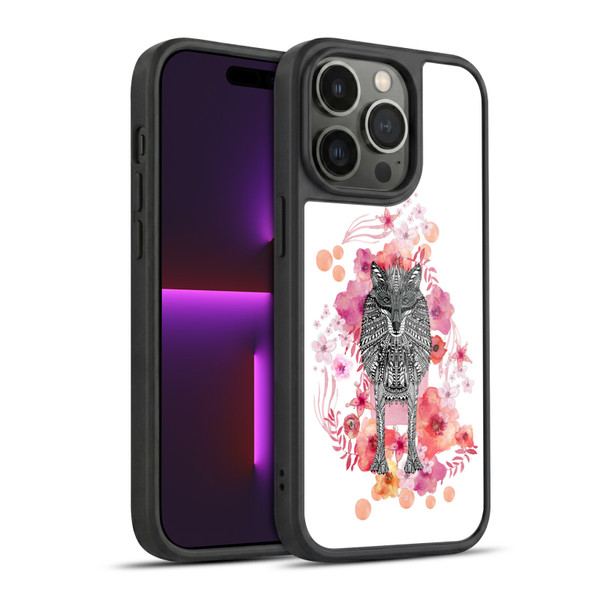 Monika Strigel Animals And Flowers Wolf Gel Armour Case For Apple iPhone 14 Pro