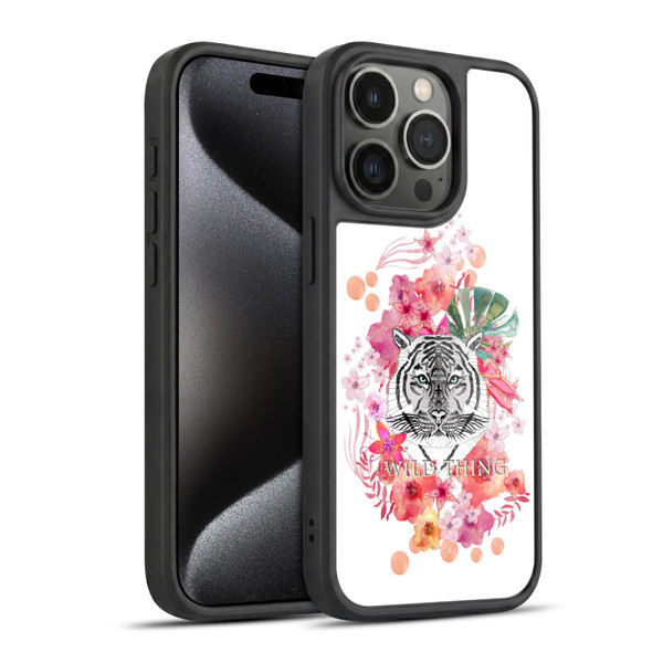 Monika Strigel Animals And Flowers Tiger Gel Armour Case For Apple iPhone 15 Pro