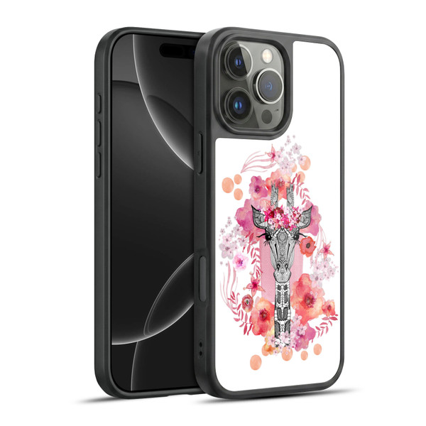 Monika Strigel Animals And Flowers Giraffe Gel Armour Case For Apple iPhone 16 Pro Max