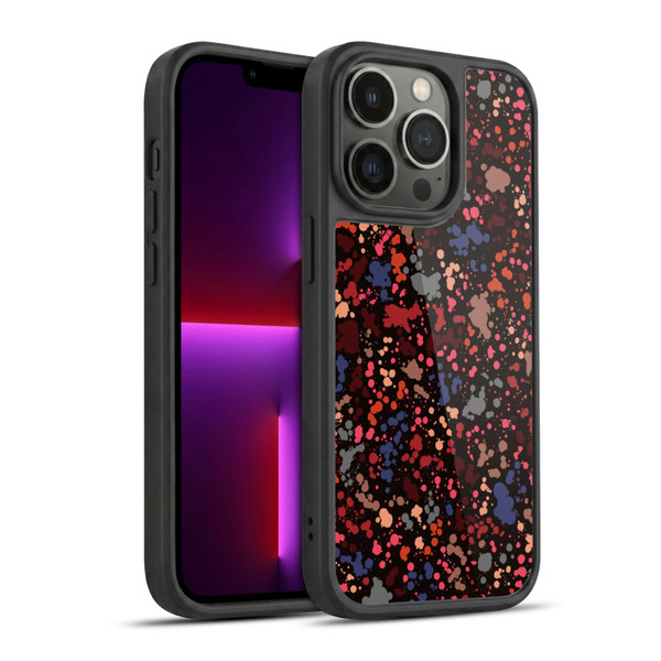 Ninola Patterns Dark Colourful Splatter Drops Gel Armour Case For Apple iPhone 13 Pro