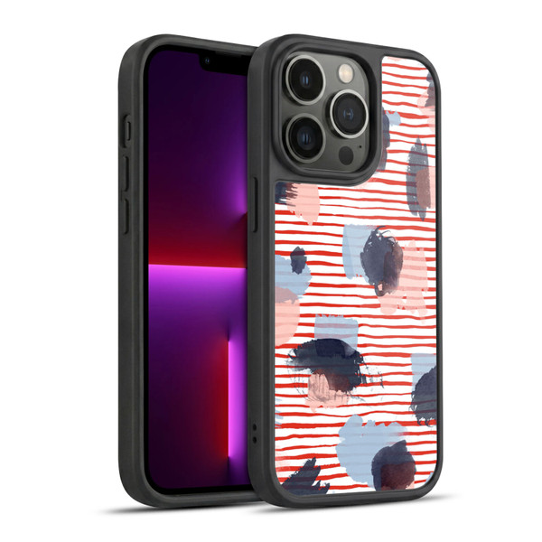 Ninola Patterns Graphic Thoughts Dots Red Gel Armour Case For Apple iPhone 13 Pro