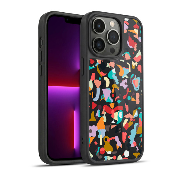 Ninola Patterns Imaginary Geo Animals Black Gel Armour Case For Apple iPhone 13 Pro