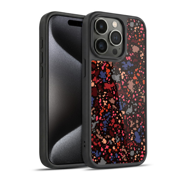 Ninola Patterns Dark Colourful Splatter Drops Gel Armour Case For Apple iPhone 15 Pro