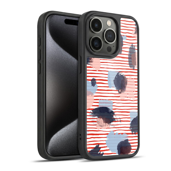 Ninola Patterns Graphic Thoughts Dots Red Gel Armour Case For Apple iPhone 15 Pro